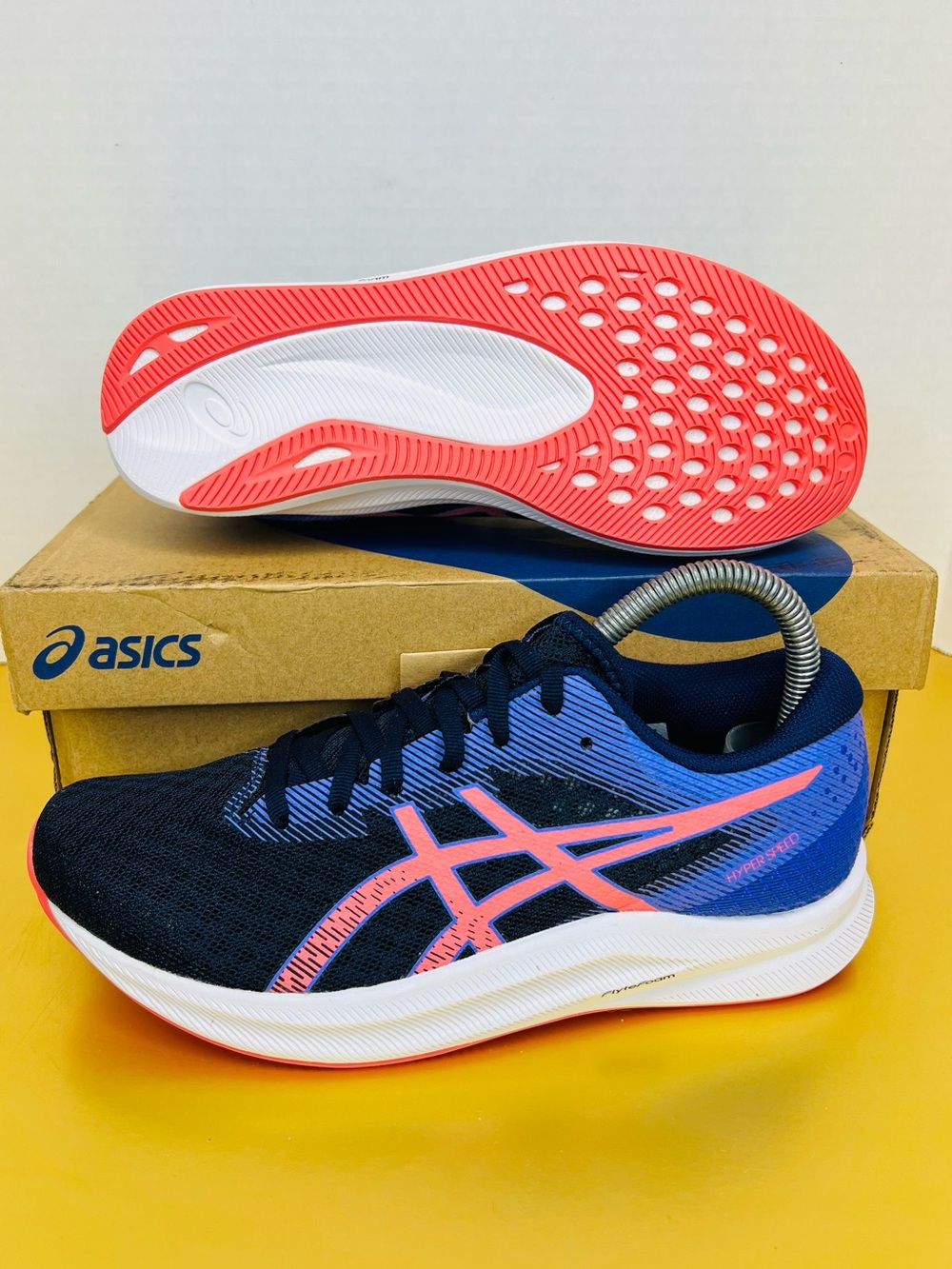 Asics Hyper Speed 2 Womens Sz 7M 1012B321-401 Midnight/Papaya New in Box.